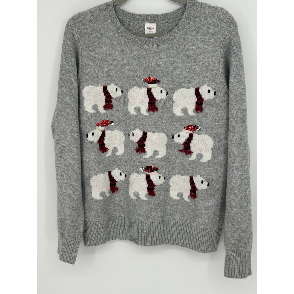 Holiday Time Polar Bear Christmas Sweater SZ L Holiday Nostalgia Whimsical